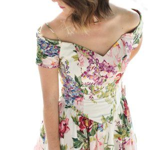 Vintage Floral Fit-and-Flare Dress